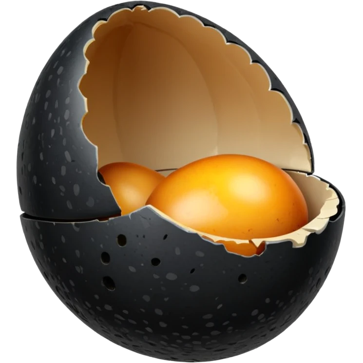 black  egg cracked open emoji