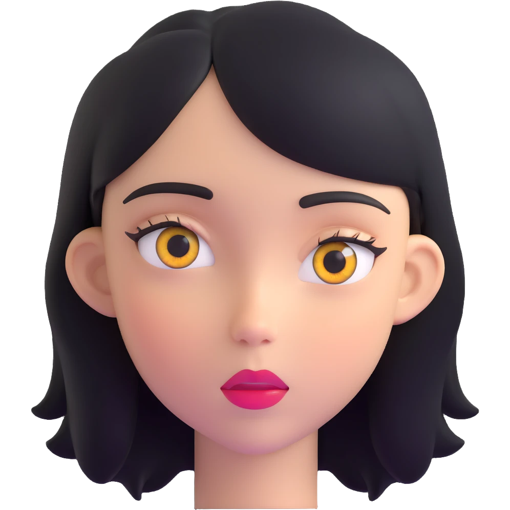 girl with eyes close together on face emoji
