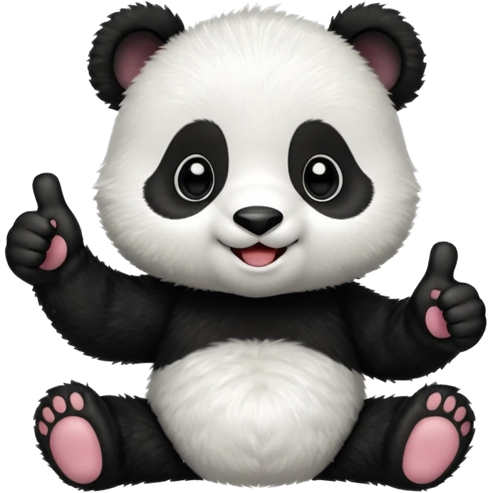 Little panda cub giving thumbs up emoji