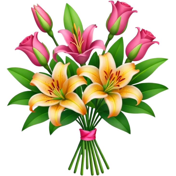 lillies and roses bouquet  emoji