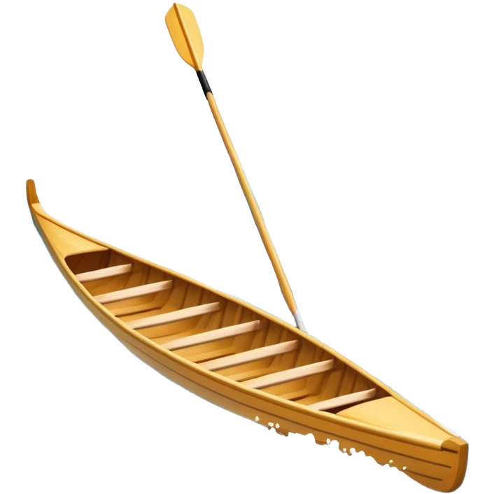 An icon showing a close-up of crossed oars, a sleek racing shell, and rippling water, symbolizing rowing. The design includes droplets in motion and a streamlined boat tip cutting through waves. Transparent background emphasizes strength, precision, and the spirit of competitive rowing emoji