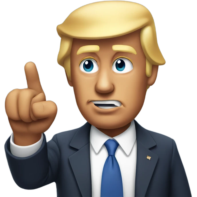 donald trump half body speaking and pointing a finger emoji