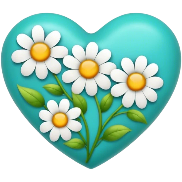 Turkis flower heart emoji