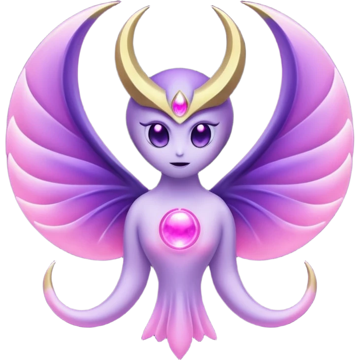 Pokemon legendary purple and pink lunala emoji