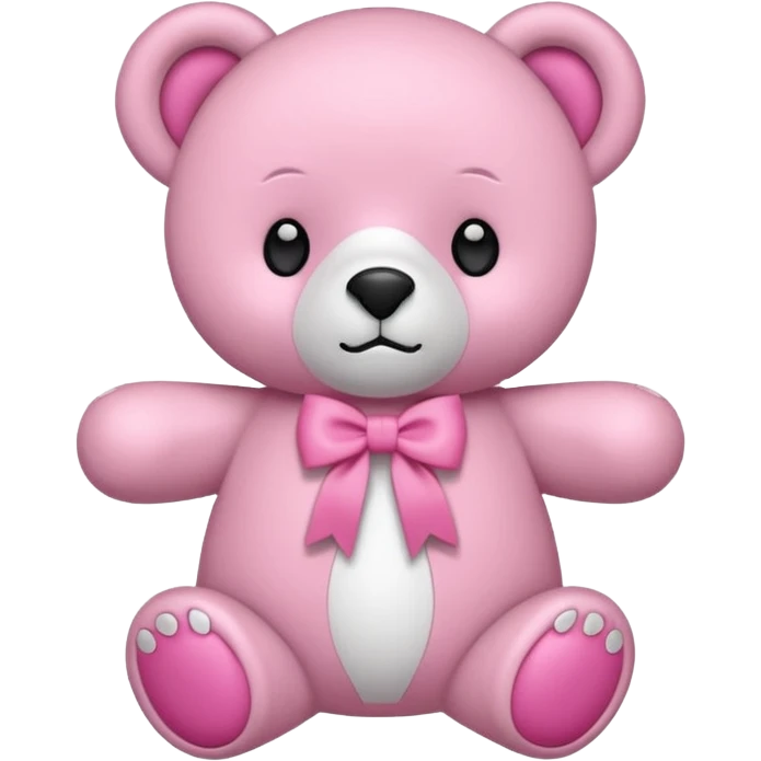 Oso de peluche blanco Adorable con un lazo rosa emoji