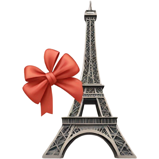 eiffel tower with a bow emoji