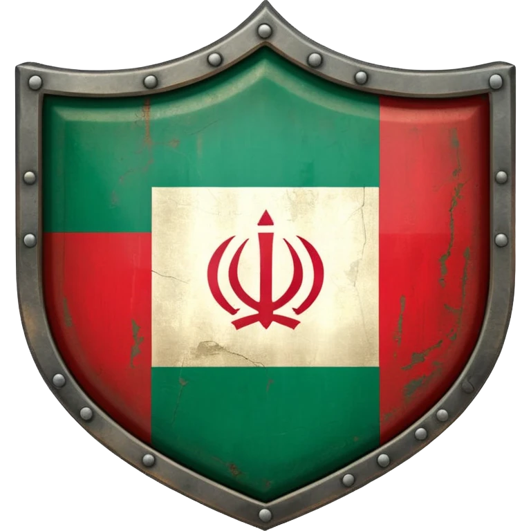 rectangular shield with the flag of Iran 1980 emoji