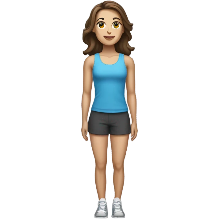 Woman leg muscles, Caucasian woman, brunette emoji