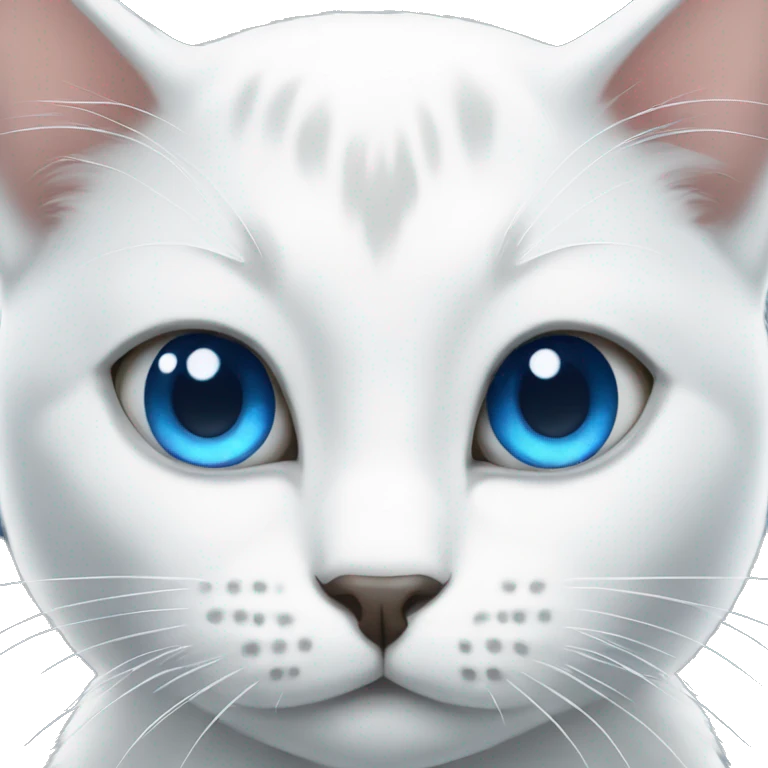 White cat with blue eyes  emoji