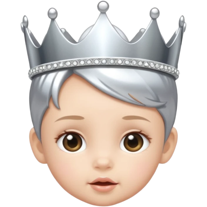 Baby with chrome tiara emoji