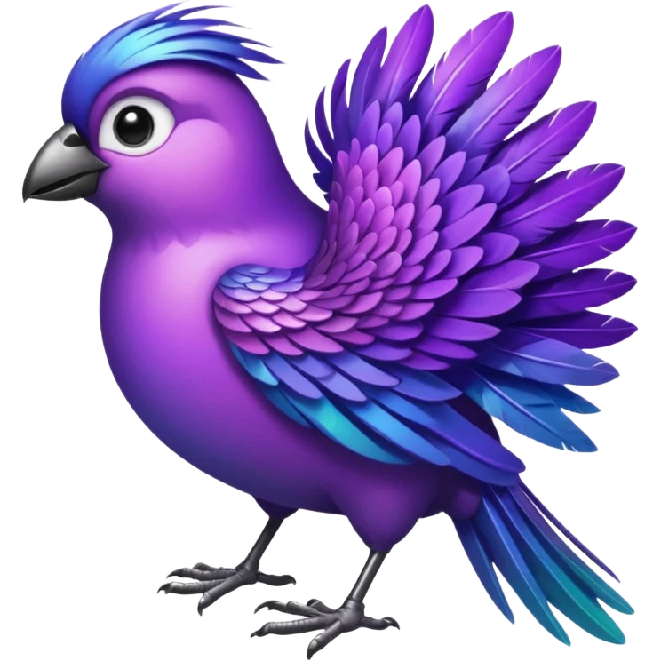 purple feathered bird emoji