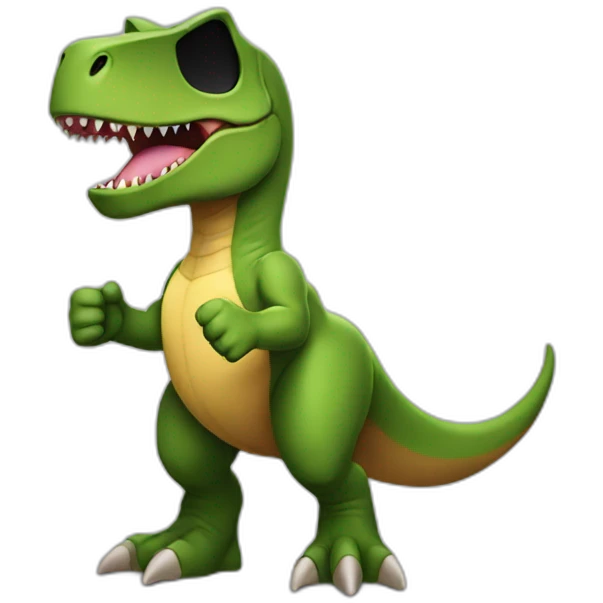 T-Rex wearing a Batman mask thumbs up emoji