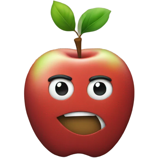 A red and green apple put together in one emoji