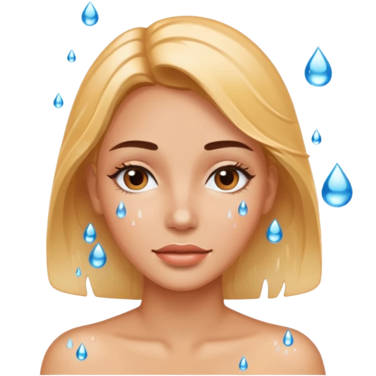 Water on female face emoji