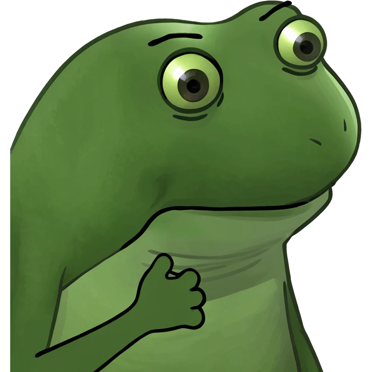 pepe the frog looking down sadly emoji