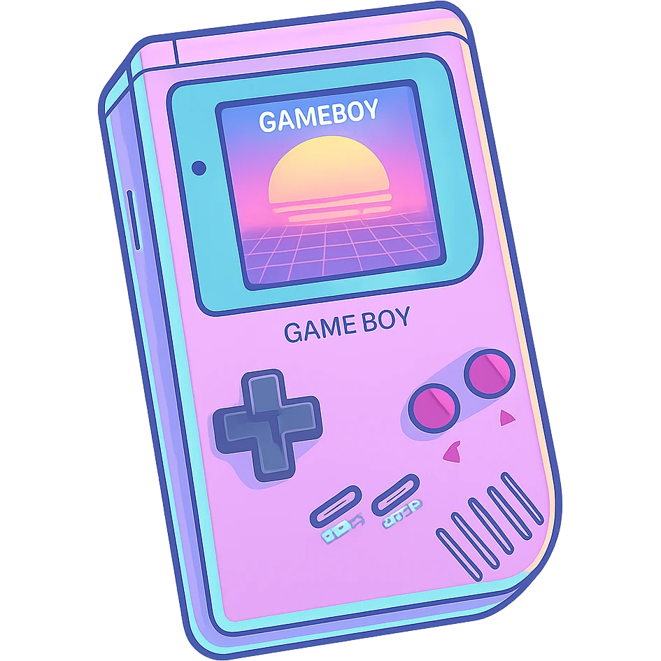 vaporwave style Gameboy, pastel colors, no background emoji