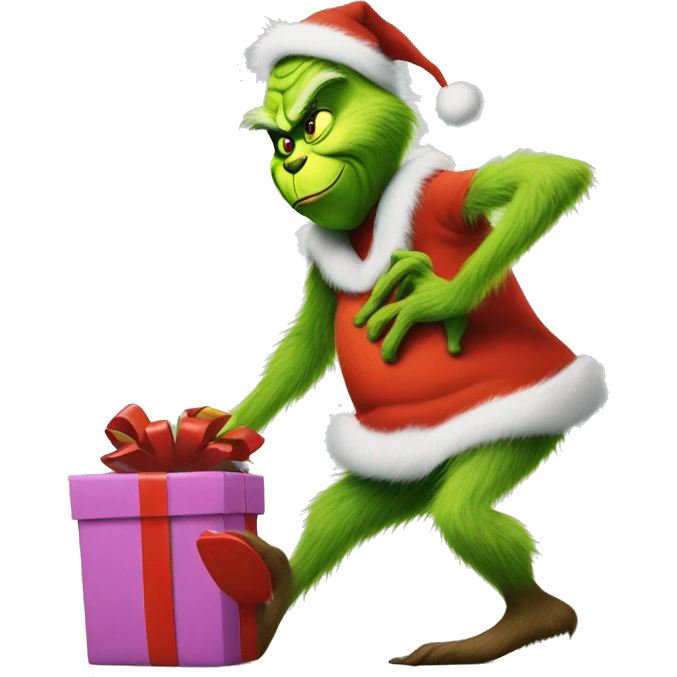 The grinch stealing presents  emoji