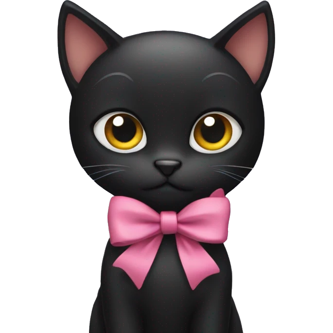 black cat with bow emoji