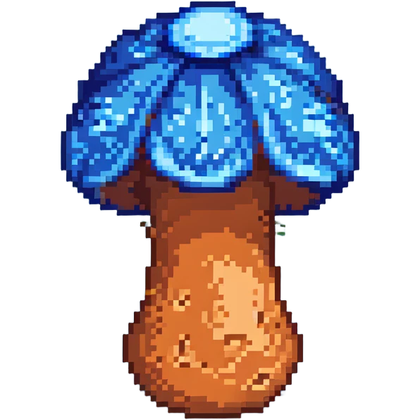 glowing mushroom with a blue cap emoji