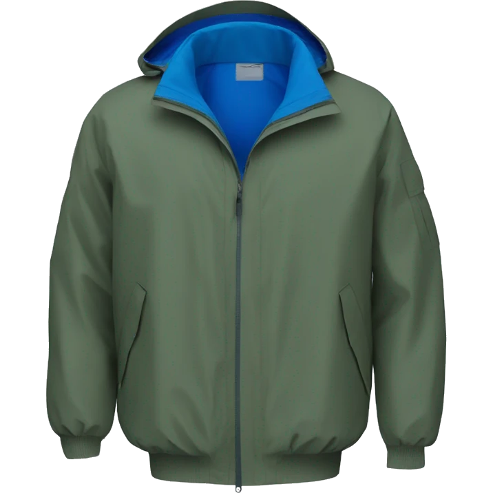 a waterproof Blue Royal Marine color K-way jacket, just the object itself emoji