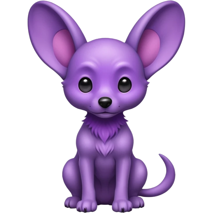alien dog purple very big ear emoji