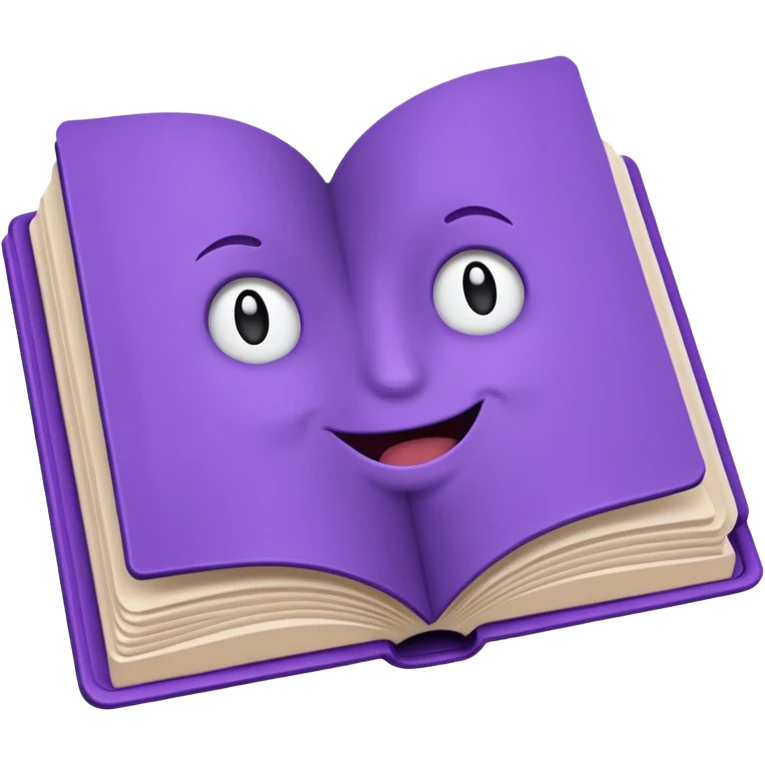 open book with purple cover, emoji style emoji