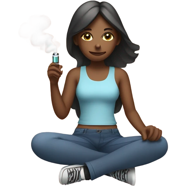 girl sitting vaping emoji