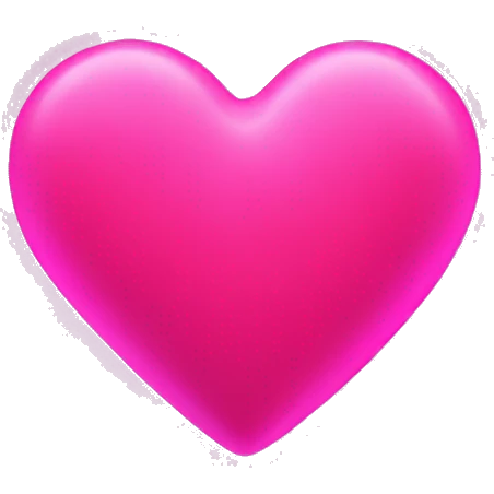 Neon pink puffy heart emoji