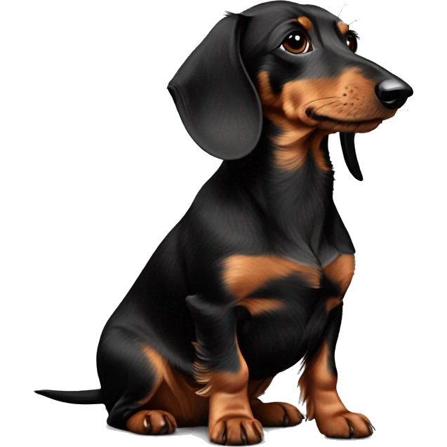wire haired dachshund black long beard emoji