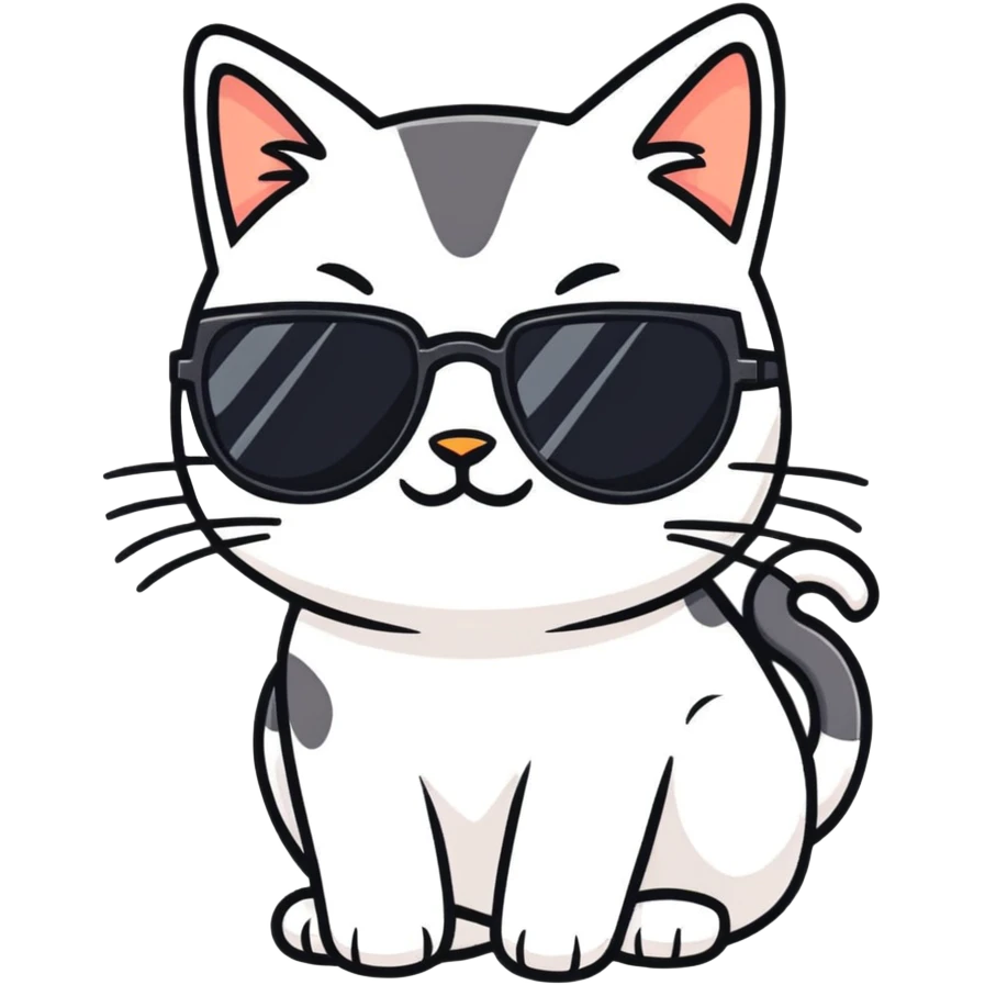 Cat with sunglasses emoji