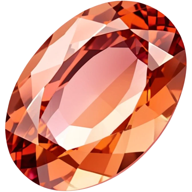 Faceted oval Padparadscha sapphire with delicate pinkish-orange lotus color emoji