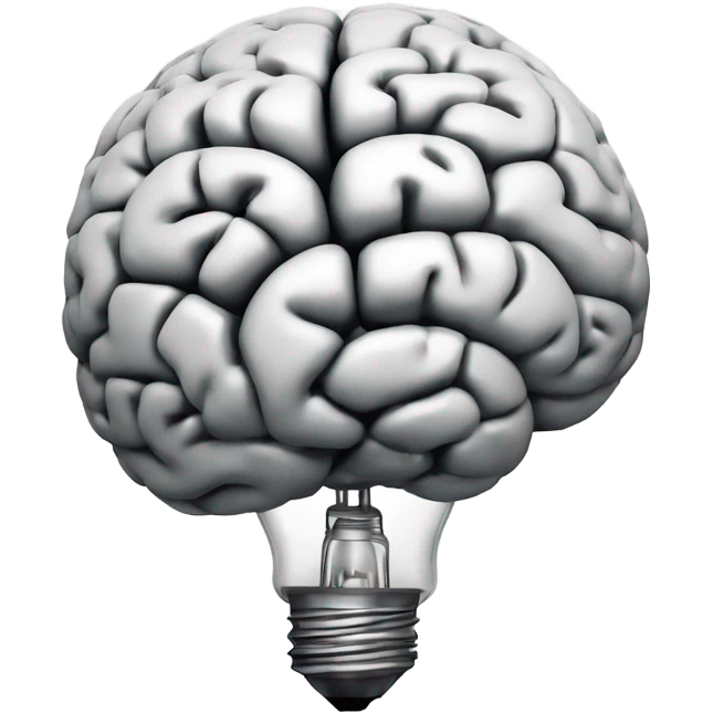 the human brain shaped idea lightbulb emoji
