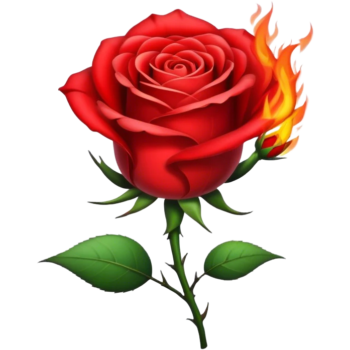 a red burning rose emoji