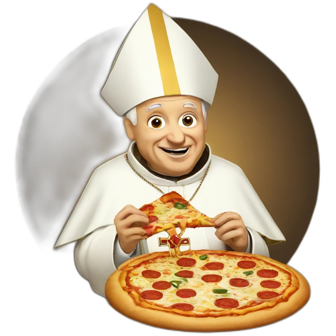 Pope eat pizza emoji