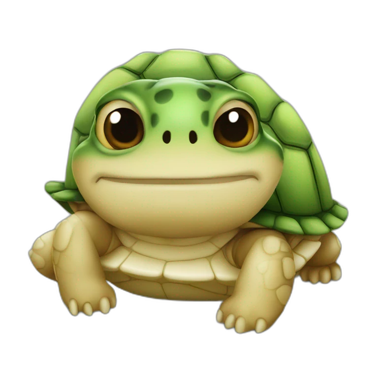 Tortue sur un chat emoji