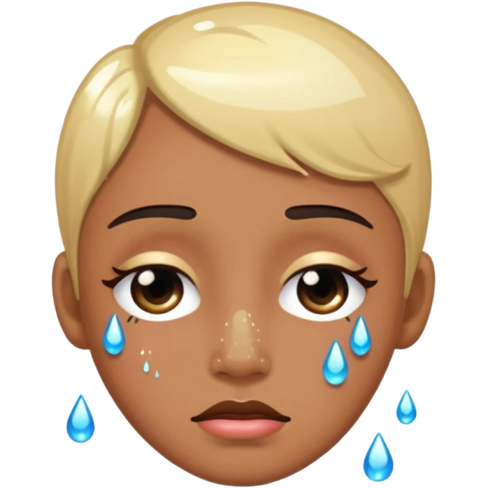 Crying emoji with glittery tears emoji