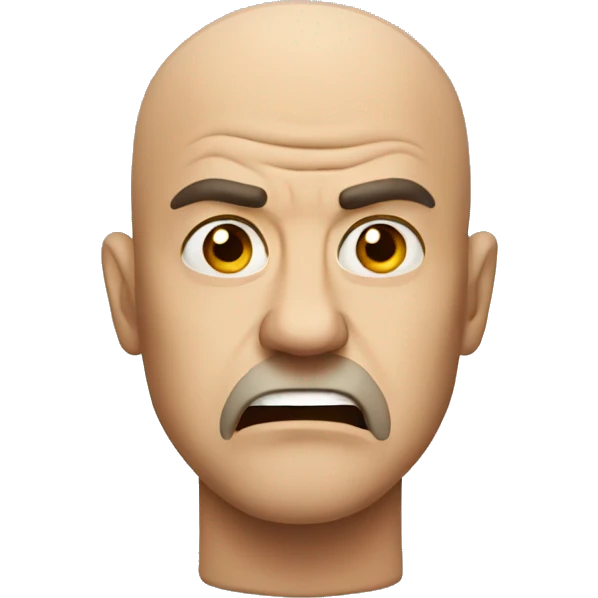 Angry bald man emoji