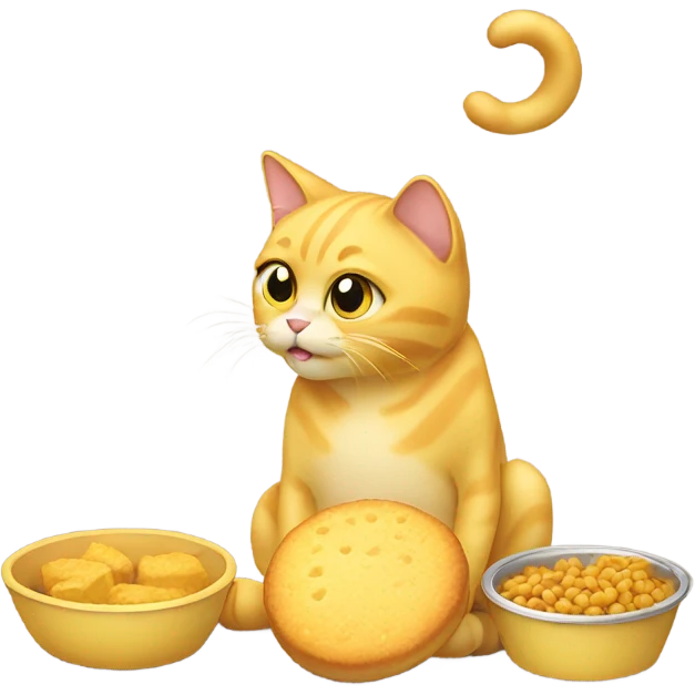 Yellow cat with empty food emoji