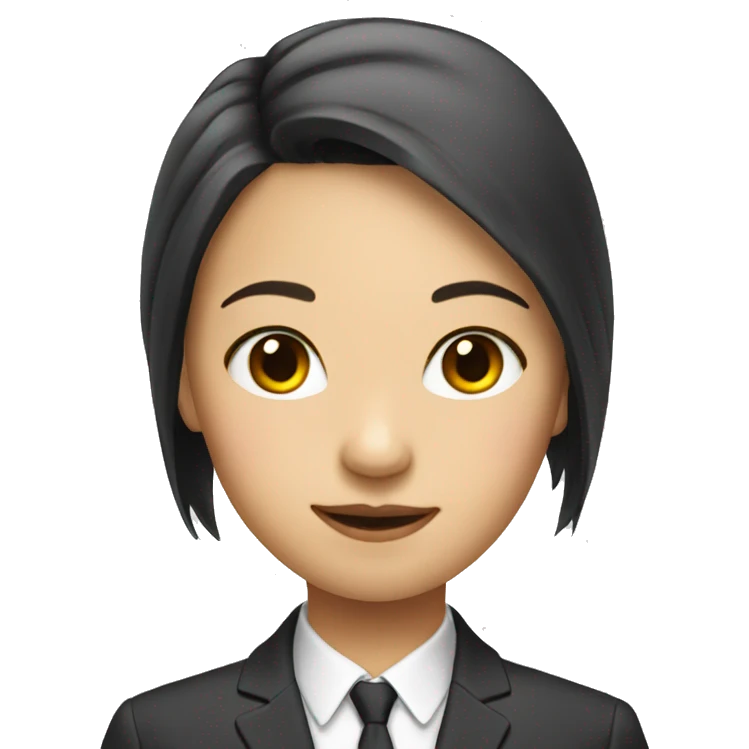 Asian girl with suit emoji