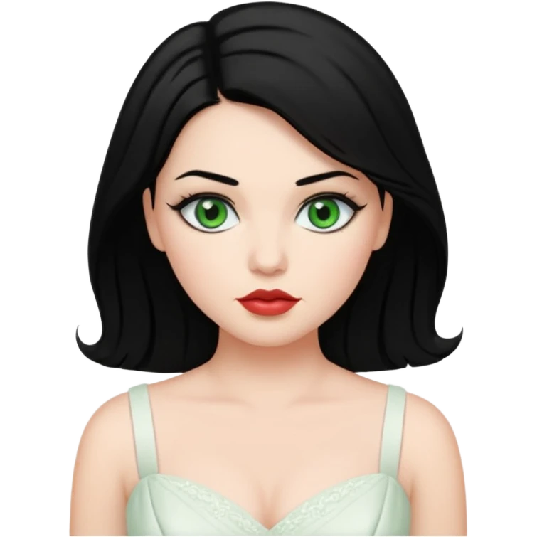 black haired green eyes aesthetic  plump lips  that makes her hair look behind nicole peltz at wedding emoji