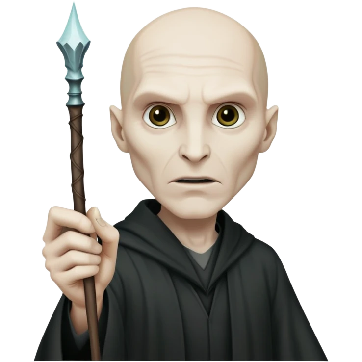 Create voldemort from Harry Potter with his whole body and wand emoji