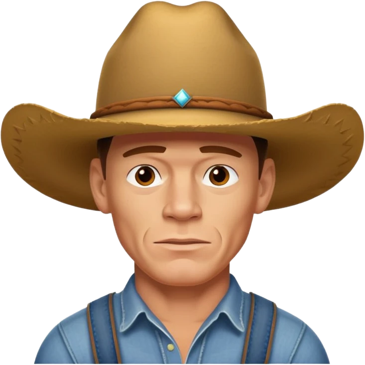 John Cena with an overly large cowboy hat emoji