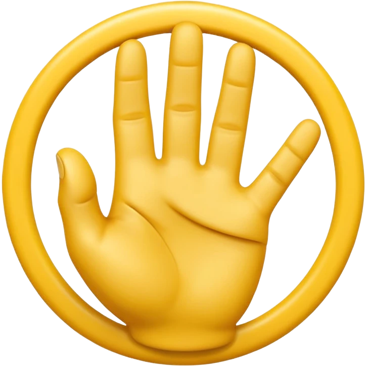 A 3D Apple-style yellow hand emoji, closed fist with only the index finger pointing upward, the finger making a circular motion as if drawing an imaginary circle in the air, dynamic curved motion lines around the finger to show the circular movement, smooth glossy texture, clean minimal background emoji