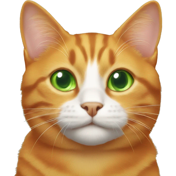 Orange tabby cat with green eyes emoji