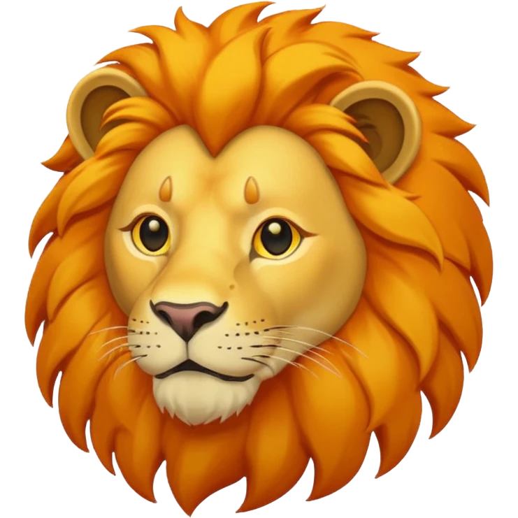 lion flat design, no shading emoji