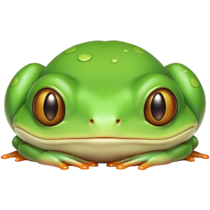 Meme-Worthy Cute Sleeping Green Tree Frog Portrait Emoji, Head resting peacefully with a contented smile, showcasing a compact, vividly green body with softly closed, serene eyes, Simplified yet adorably endearing features, highly detailed, glowing with a soft, drowsy jungle light, high shine, relaxed and utterly lovable, stylized with an air of playful laziness, soft glowing outline, capturing the essence of a sleeping green tree frog that feels destined to become the next viral icon of adorable rest! emoji