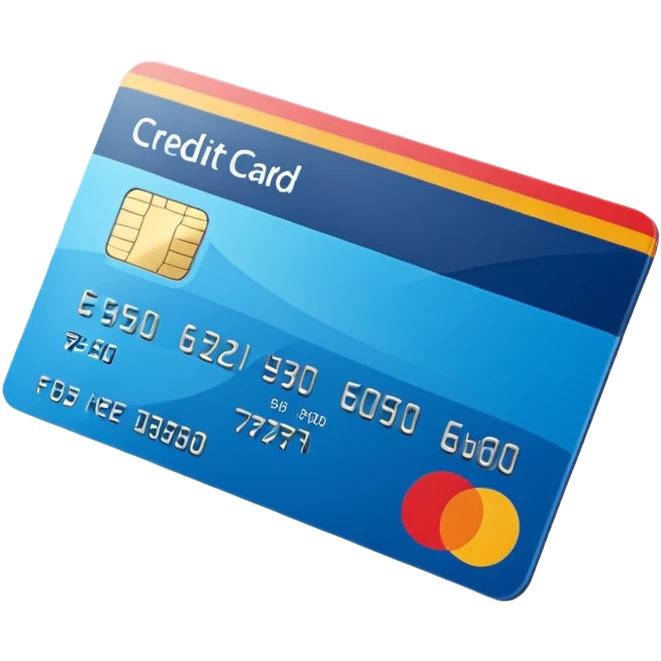 3D icon of a credit-card–shaped corporate card with a bold color of #FF3D00 stripe. Display the exact text ‘WAD’ as a logo. No numbers, no chip, no issuer logos. Modern, clean, high-end. emoji