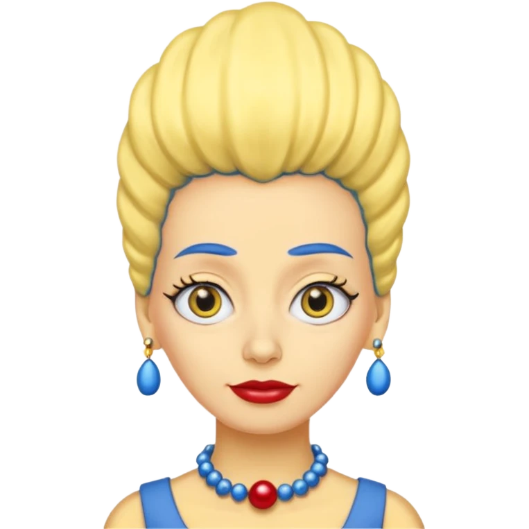 3D emoji head-only, smooth plastic, soft studio light, big round eyes, bold outline, centered, transparent bg,
Marge Simpson, yellow skin, tall blue beehive hair, red pearl necklace emoji