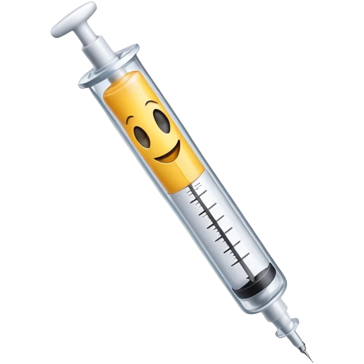 Syringe with a smiling face  emoji