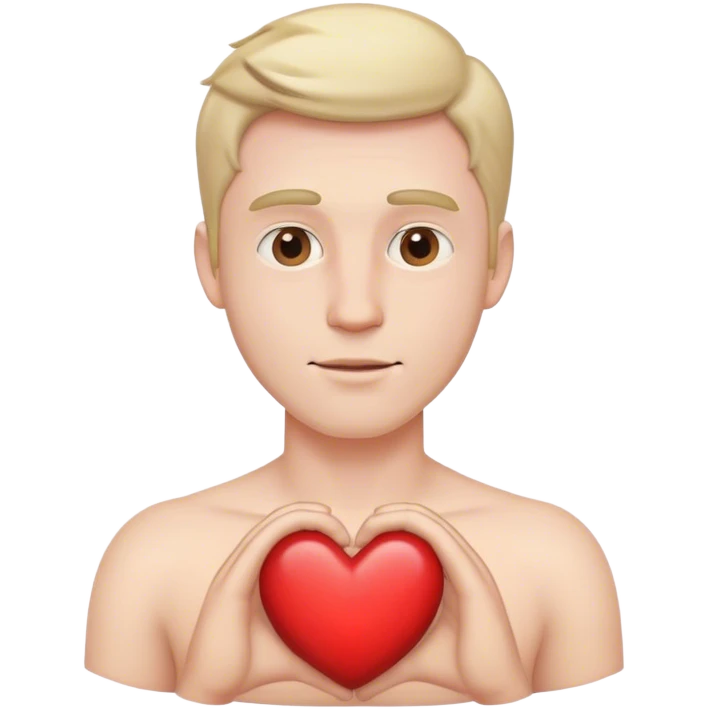 white man showing heart emoji